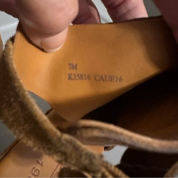 KORK-EASE Berit Wedge Leather Suede Tan Open Toe Buckle NEW Size 7 - Picture 9 of 10